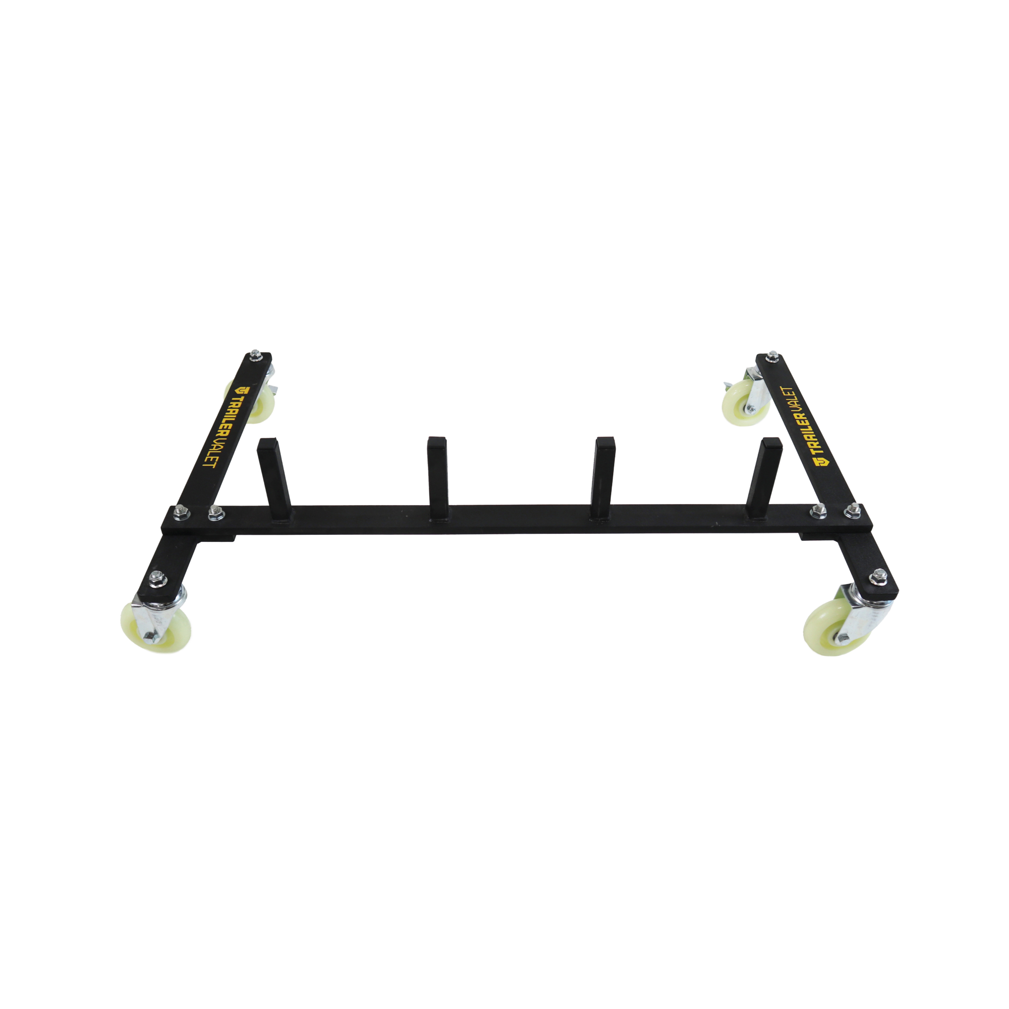 Trailer Valet Mobile Wheel Dolly Storage Rack — Holds 1 to 4 Dollies, Heavy-Duty Caster Wheels, Wrinkle Black Powder Coat Finish, Model# TVWDSR4